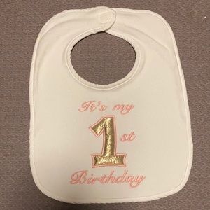 Baby girl 1st birthday bib